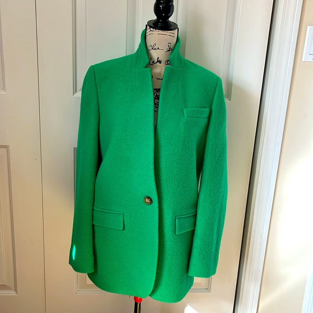 NWT J.Crew Leighton BlazerJacket in Italian Boiled Wool in Vintage Kelly 8 10 - Picture 8 of 16